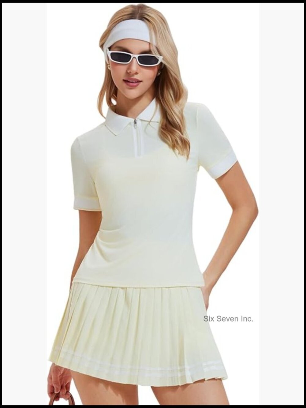 2-Piece Tennis Skirt Set: Polo Top & High-Waisted Pleated Skirt for Golf